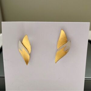 Elegant Gold and Silver Leaf Earrings